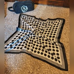 Black and white Silk Like scarf